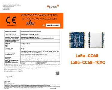 Le module NiceRF LoRa LoRa-CC68, LoRa-CC68-TCXO a pass&eacute; la certification FCC et CE
