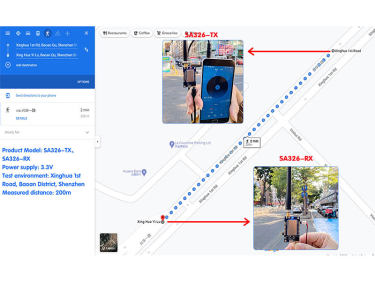Test de port&eacute;e de communication du module audio sans fil SA326