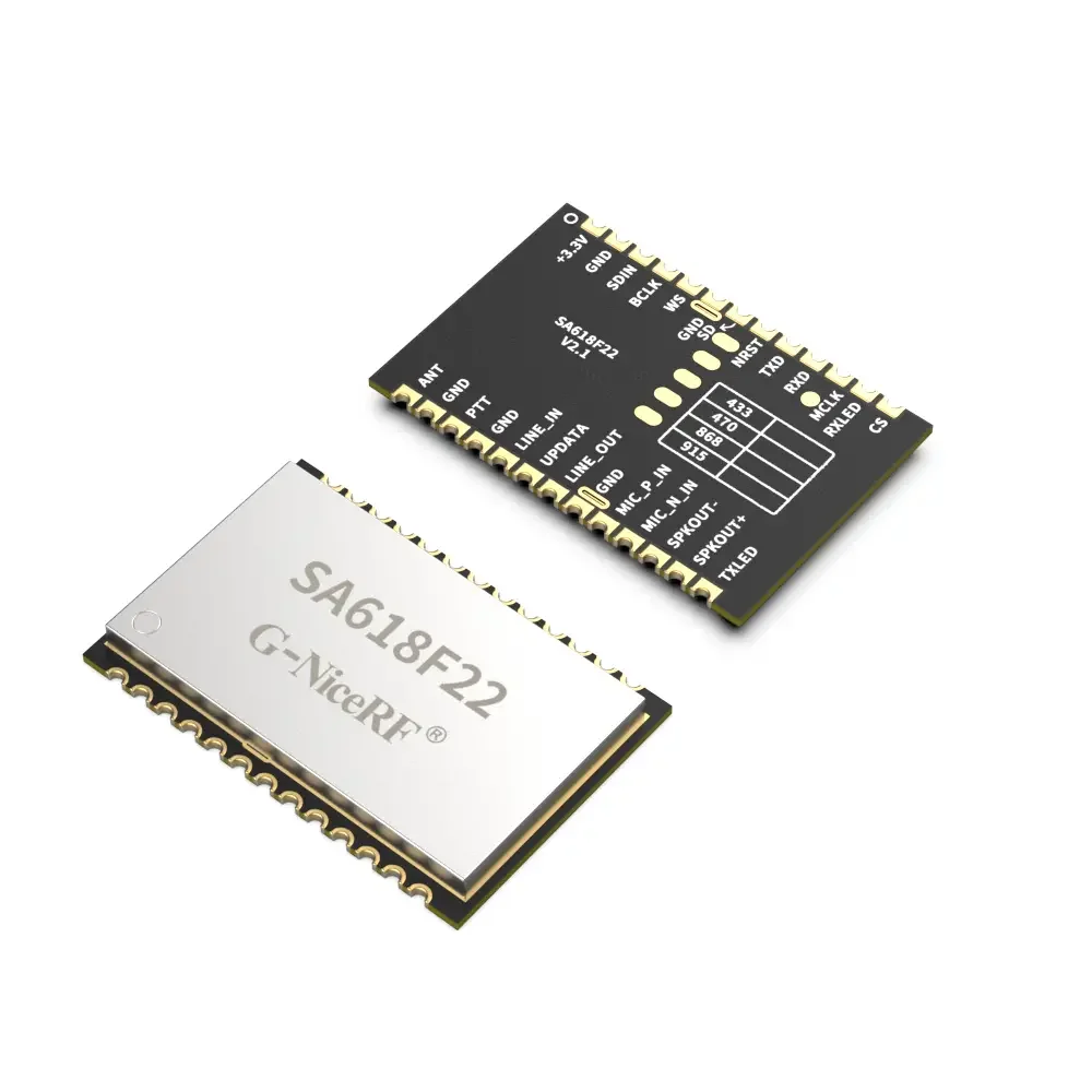 SA618F22&nbsp;: Module &eacute;metteur-r&eacute;cepteur audio sans fil duplex int&eacute;gral 160&nbsp;mW, fr&eacute;quence d'&eacute;chantillonnage 8&nbsp;kHz