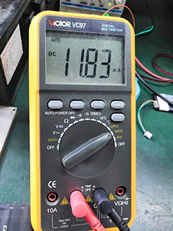 Courant de réception mesuré