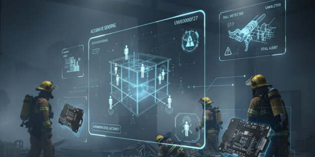 Modules UWB et détection de chute dans un scénario de sauvetage.