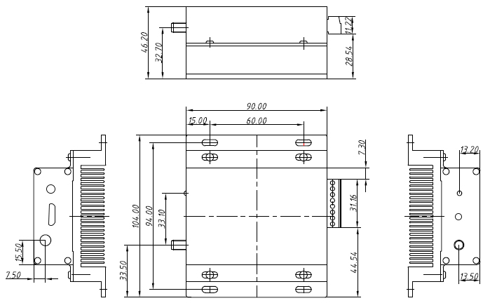 Taille du module émetteur-récepteur audio SA356S