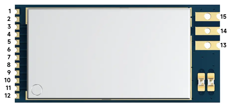 Définition des broches du module frontal UWB haute puissance 500 mW UWB3000F27 Définition des broches du module frontal UWB haute puissance 500 mW UWB3000F27