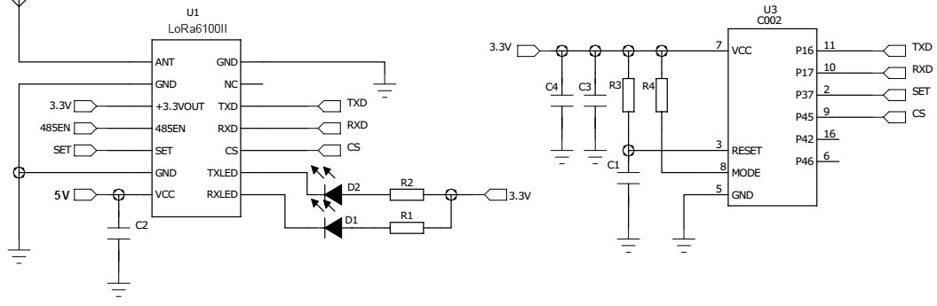 Circuit d'application du module sans fil LoRa6100II
