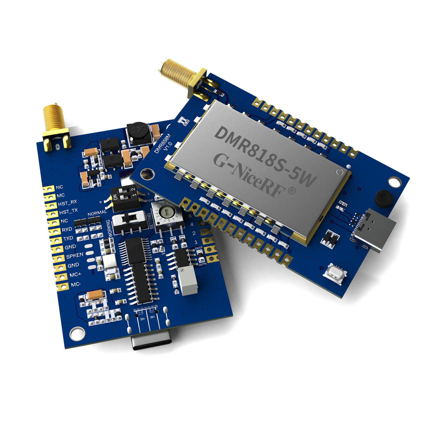 DMR858M : Talkie-walkie DMR analogique-num&eacute;rique int&eacute;gr&eacute; &agrave; double cr&eacute;neau horaire 5 W