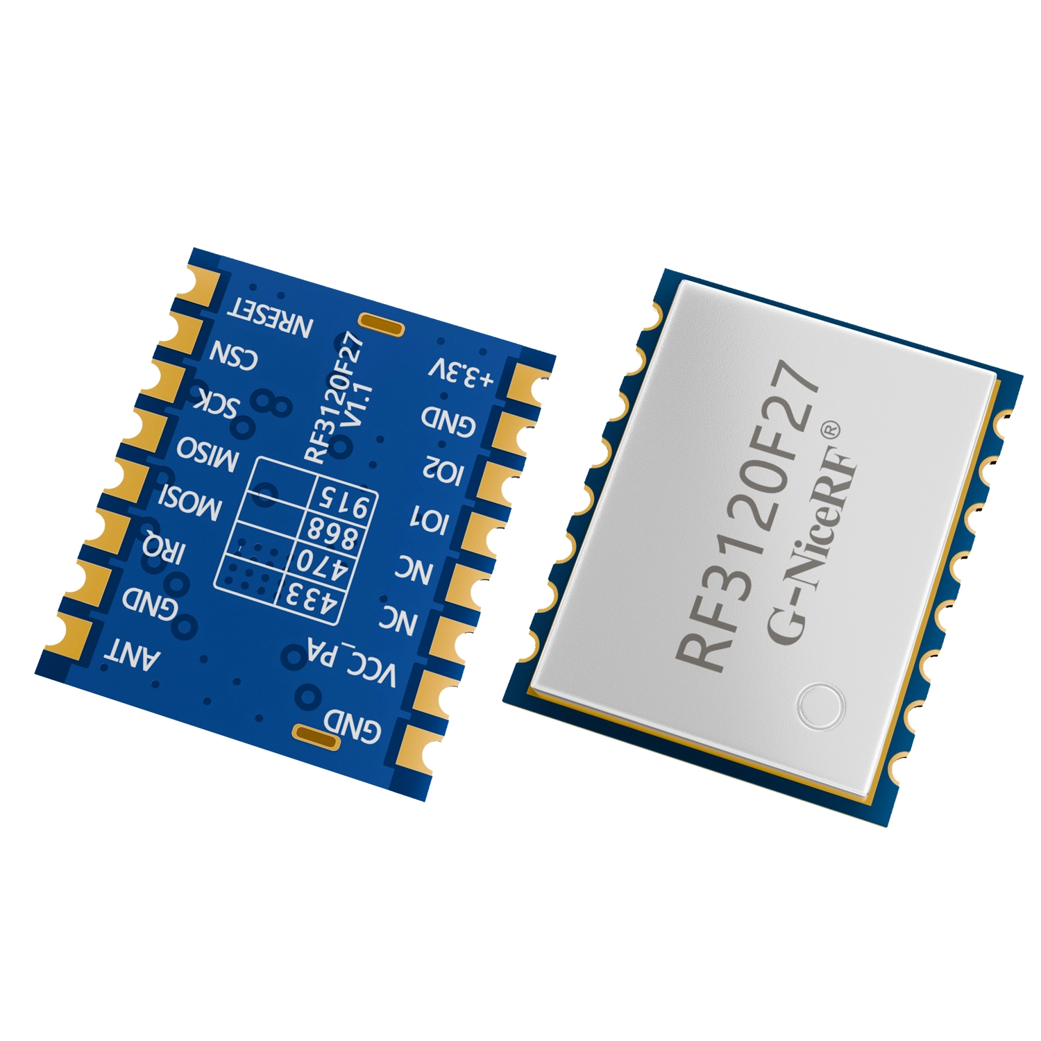 RF3120F27&nbsp;: module &eacute;metteur-r&eacute;cepteur sans fil 800&nbsp;mW, oscillateur &agrave; quartz TCXO 0,5&nbsp;ppm